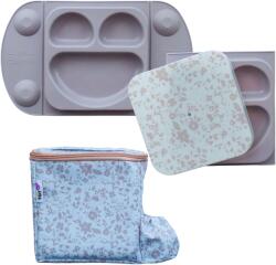 TIDY TOT Set Farfurie Diversificare & Gentuta Gustare (sand/mauve) - Tidy Tot (ttemnro) Set pentru masa bebelusi