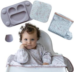 TIDY TOT Set Premium Diversificare - Fleur Jardin (sand/mauve) - Tidy Tot (wbfjro) Set pentru masa bebelusi