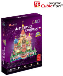 CubicFun Puzzle 3d Led Catedrala St. Basil 224 Piese - Cubicfun (cul519h)