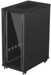 Lanberg 19-inch 27U floor-standing rack cabinet, 600x1000, glass door, (flat-pack), black (FF01-6027-12B) - pcone