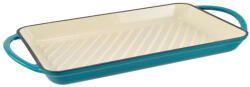Perfect Home Zománcozott öntöttvas grill tepsi 33×21, 5 cm - Türkizkék, füles kivitel