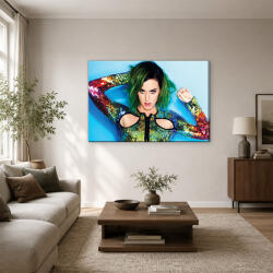 Katy Perry zöld hajú portré vászonkép (bety_9582)