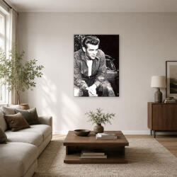 James Dean retro fekete-fehér portré vászonkép (bety_3078)