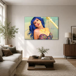Katy Perry kék hajú portré vászonkép (bety_5944)