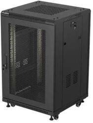 Lanberg 19-inch 18U floor-standing rack cabinet, 600x800, perforated door, (flat-pack), black (FF01-6818-23B) - pcone