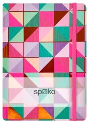 Spoko Jegyzetfüzet A5 vonalas 96lap keményfedeles Spoko Mozaik Pink (SPNE0SZM)