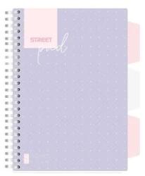 Spirálfüzet A5 vonalas 100lap regiszteres Street Pad Dots (PUPSTRA6)