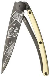 DEEJO 1GM021 GOLD TATTOO BLACK / Ultrakönnyű zsebkés aranyozott nyéllel (1GM021)