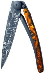 DEEJO 1GM030 TATTOO BLACK ORANGE CAMO / Ultrakönnyű zsebkés alumínium nyéllel (1GM030)