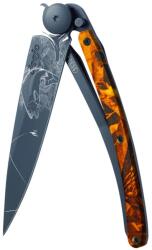 DEEJO 1GM031 TATTOO BLACK ORANGE CAMO / Ultrakönnyű zsebkés alumínium nyéllel (1GM031)