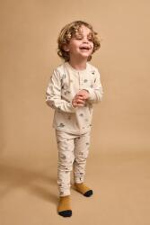 Liewood kétrészes pizsama gyerek pamut elasztánnal Wilhelm Grow Printed Pyjamas Set - bézs 110-116