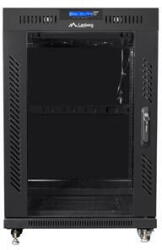 Lanberg Installation cabinet rack 19 15U 600x800 black, glass door lcd (flat pack) (FF01-6815-12BL) - pcone