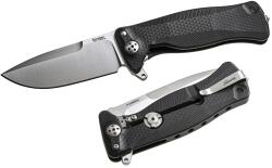 lionSTEEL SR11A BS / Kényelmes zsebkés merev titán kerettel és könnyű ERGAL nyéllel - fekete (LION0147)