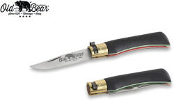 ANTONINI OLDBEAR 9307/17_MT / Zsebkés rozsdamentes acél pengével és laminált fa nyéllel - fekete 70 mm (AEC0017)