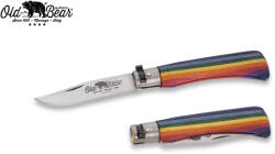 ANTONINI OLDBEAR 9307/19_MAK / Zsebkés rozsdamentes acél pengével és laminált fa nyéllel - többszínű 80 mm (AEC0013)