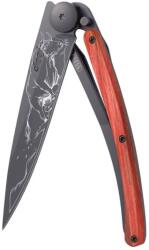 DEEJO 1GB156 TATTOO BLACK RED BEECH / Ultrakönnyű zsebkés vörösre pácolt bükkfa nyéllel (1GB156)