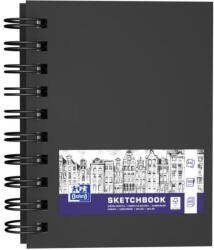 OXFORD Bloc de desen A6, cu spirala, OXFORD, 80 file-100g/mp - velin - coperta carton rigid - negru (OX-400152649)