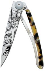 DEEJO 1CC202 TATTOO DARK TURTLE / Ultrakönnyű zsebkés szintetikus teknőspáncél nyéllel (1CC202)