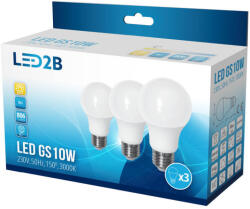 Kobi E27 LED-fényforrás, 10 W, Meleg fehér, 3-as kiszerelés (KOBI-001252)