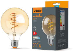 Videx LED Bulb VIDEX-E27-G95-4W-FIL-DIM-SPIRAL-AMBER-WW VLE-G95FASD-04272 (VX-VLE-G95FASD-04272)