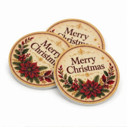  Nyomtatott fa tábla - Merry Christmas tábla 3db/csomag