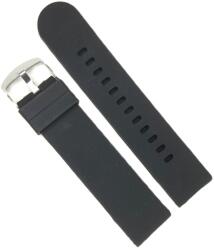 Curea Silicon Neagră Universală - 20/22 mm - Quick Release - Cataramă Oțel - Lungime M (5718)