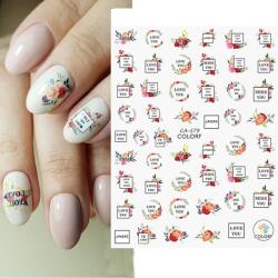 Palota Nails Köröm matrica 3D-s No. CA579 - 127 love you feliratok