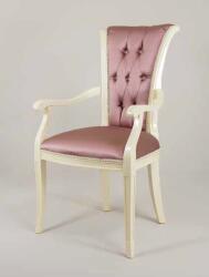 Settimo Scaun dining din lemn Sorrento, cu brate, tapitat, Stil Clasic Italian (EU450)
