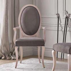 Settimo Scaun dining din lemn Celeste, tapitat, cu brate, Stil Clasic Italian (EU459)