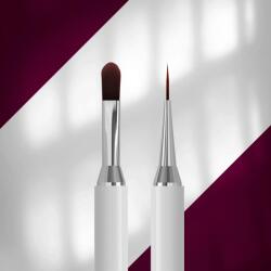 STALEKS PRO EXCLUSIVE Kétvégű ecset mágneses kupakkal / 12mm line + 11mm ovális zselés (NBX-06/11)