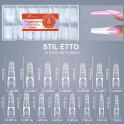Palota Nails Francia Reverse Tip - 150 db/box - Coffin