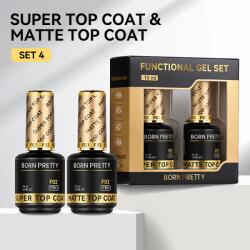 BORN PRETTY PRO Technikai szett - No. 04 - Super Top Coat + Matt Top Coat - 2x15 ml (63989-4)