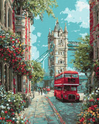 Ideyka Set pictura pe numere, cu sasiu, Londra inflorita, 40x50 cm (KHO6481)