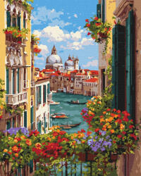 Ideyka Set pictura pe numere, cu sasiu, Vedere din balcon, 40x50 cm (KHO6477)