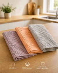 Ralex Pucioasa Set 6 prosoape bucătărie Gofre 40x60 cm Bumbac 100% (400.807)