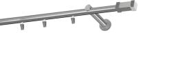 MCe System - Galerie 19 mm - bară cu șină - simplă - QUADRO - satin (GAL/19D/S\QUA) Suport draperie