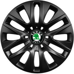AutoHelix MSA Set 4 capace roti 16 inchi (R16) compatibile SKODA, Model 429 Black (Black429Skoda)