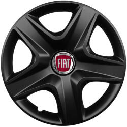 AutoHelix MSA Set 4 capace roti 16 inchi (R16) compatibile FIAT, Model 418 Black (Black418FIAT)