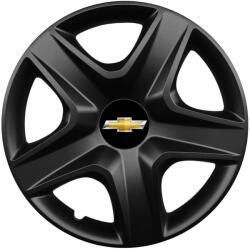 AutoHelix MSA Set 4 capace roti 16 inchi (R16) compatibile CHEVROLET, Model 418 Black (Black418CHEVROLET)