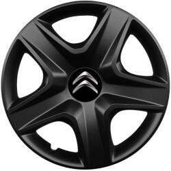 AutoHelix MSA Set 4 capace roti 16 inchi (R16) compatibile CITROEN, Model 418 Black (Black418CITROEN)