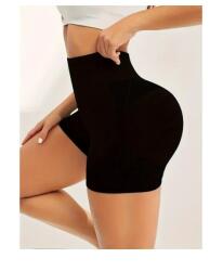 EMC ONSHOP Pantaloni Scurti pentru Yoga, cu talie inalta, foarte elastici, pentru Fitness, Alergare, Negru, One Size EMC ONSHOP® (XMAS-29)