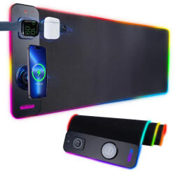  Mouse Pad, Desktop PC Laptop Computer Plate Oversized Office Desk Pad, 3-In-1 RGB Magnetic Wireless Charging, pentru Airpod Wireless Charging pentru Apple Watch, Telefon Charger, 80x30 cm, culoare Mul Mouse pad