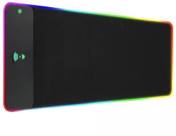 quandes Mousepad cu incarcator wireless QI incorporat 15W, fast charge, 10 moduri de lumina, dimensiune 800x300x4mm, compatibilitate multiple telefoane, elegant Mouse pad