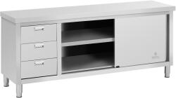 Royal Catering Dulap de lucru - 200 x 60 x 85 cm - Royal Catering - capacitate de încărcare 600 kg - 3 sertare RCSSCB-200X60-S (RCSSCB-200X60-S)