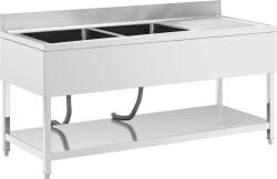 Royal Catering Chiuveta - 2 bazine - inox - 180 x 70 cm - Royal Catering RCGS-2B180D7 (RCGS-2B180D7) Chiuveta
