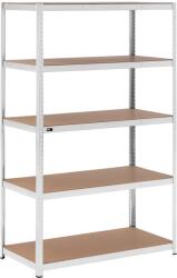 MSW Raft de depozitare metalic - 120 x 60 x 200 cm - pentru 5 x 150 kg - Gri MSW-STSH-30 (MSW-STSH-30) Raft