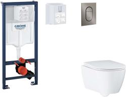 GROHE Rapid SL - Set pentru montare încastrată, toaletă, capac SoftClose și clapetă Arena Cosmopolitan S, Hard Graphite periat SANI11BB5124 (SANI11BB5124)