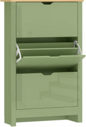 HomCom Dulap pentru Pantofi 18 Perechi, Dulap Lucios, 3 Sertare Rabatabile, Rafturi Reglabile, Verde | Aosom Romania (837-062V81GN) Pantofar