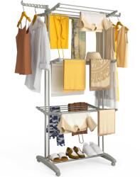 VOUNOT Stativ pentru Uscat Rufe VOUNOT Turm 4 Etaje, Capacitate 35 kg, Culoare Grau (38481304)