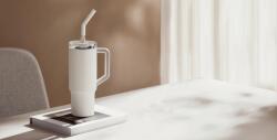 Xiaomi Cana termica Xiaomi Straw Mug, 1L, inox 316L, BPA-free, alba (45564615)